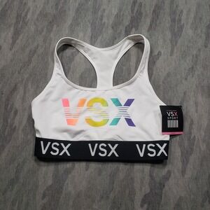 Victoria Secret Sport Sports Bra Womens Medium White The Player Racerback NWT